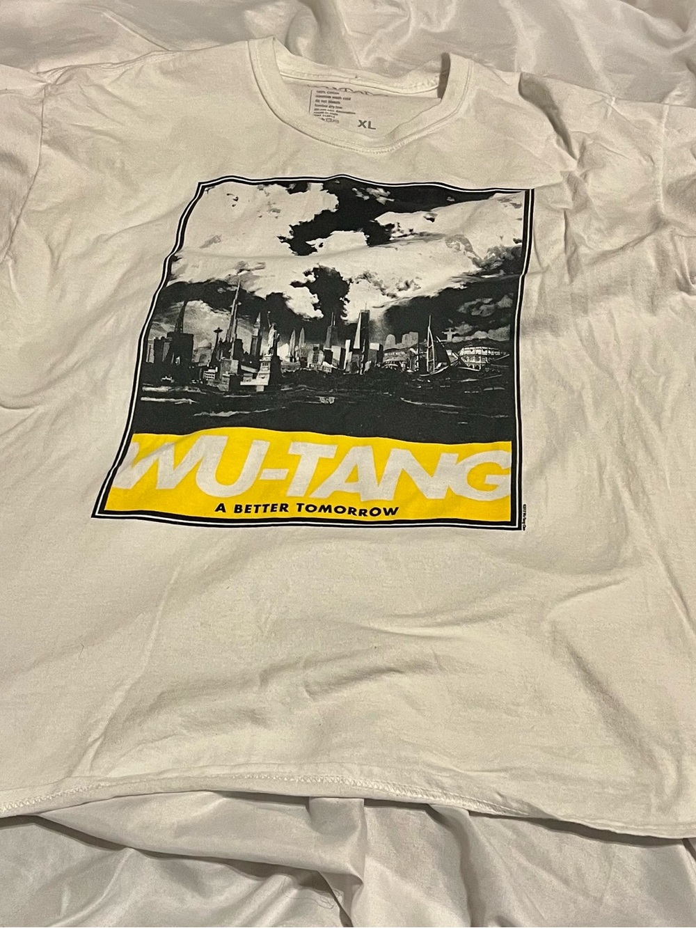 Wu-Tang "A Better Tomorrow" Graphic Tee - White with Black & Yellow  Men’s XL